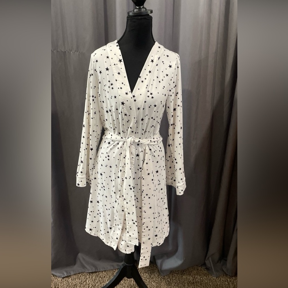 Women's Star Print White Robe